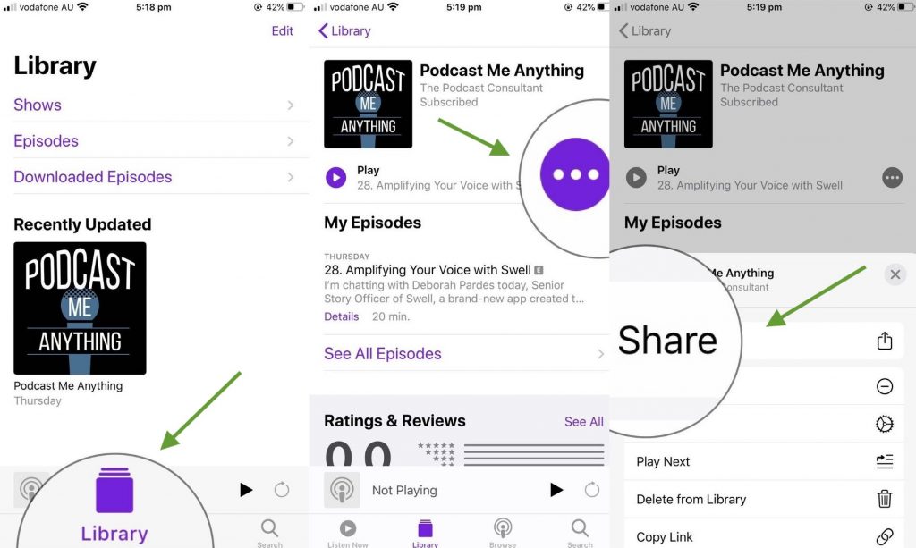 How to share a podcast show on Apple Podcasts