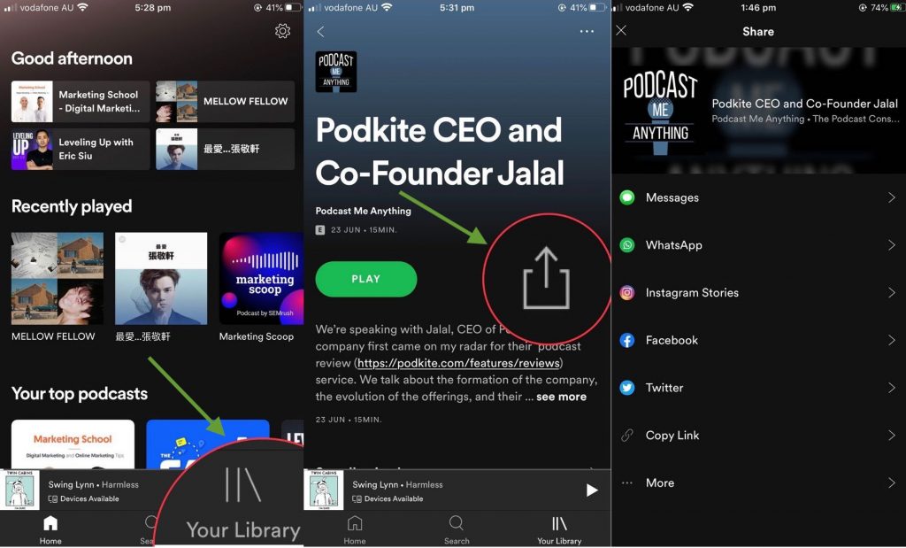 How to share a specific podcast episode on Spotify